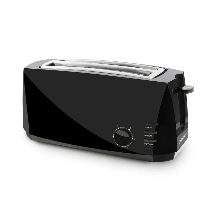 4 Slice Long Slot Toaster with Extra Wide Slots - Black
