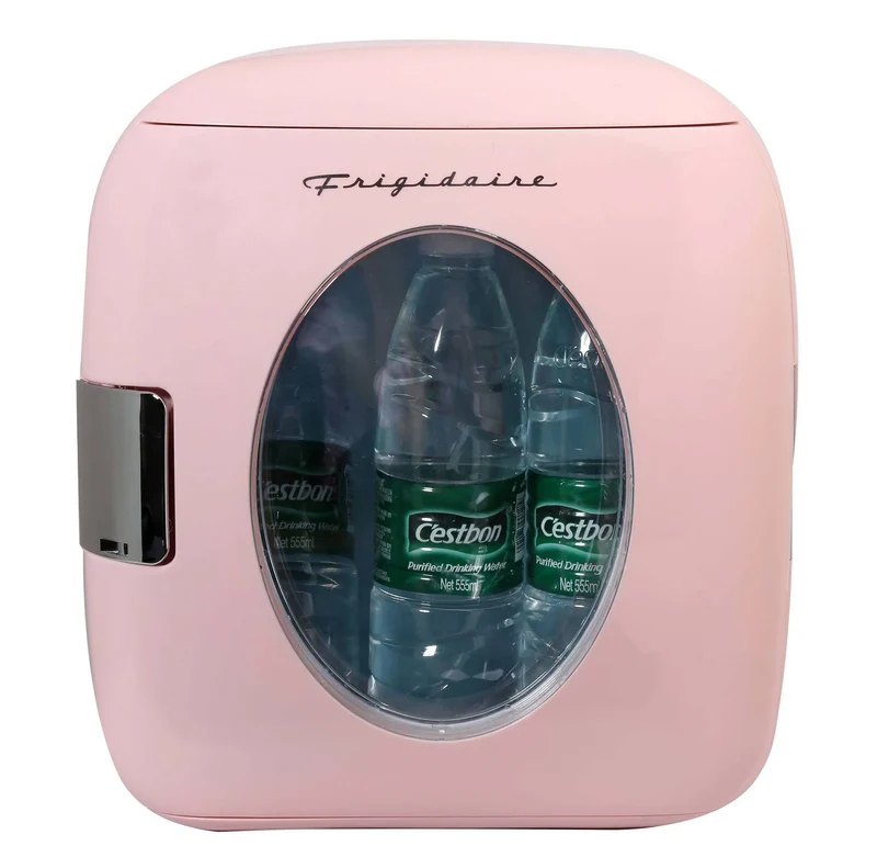 Retro Pink Mini Beverage Cooler - Portable