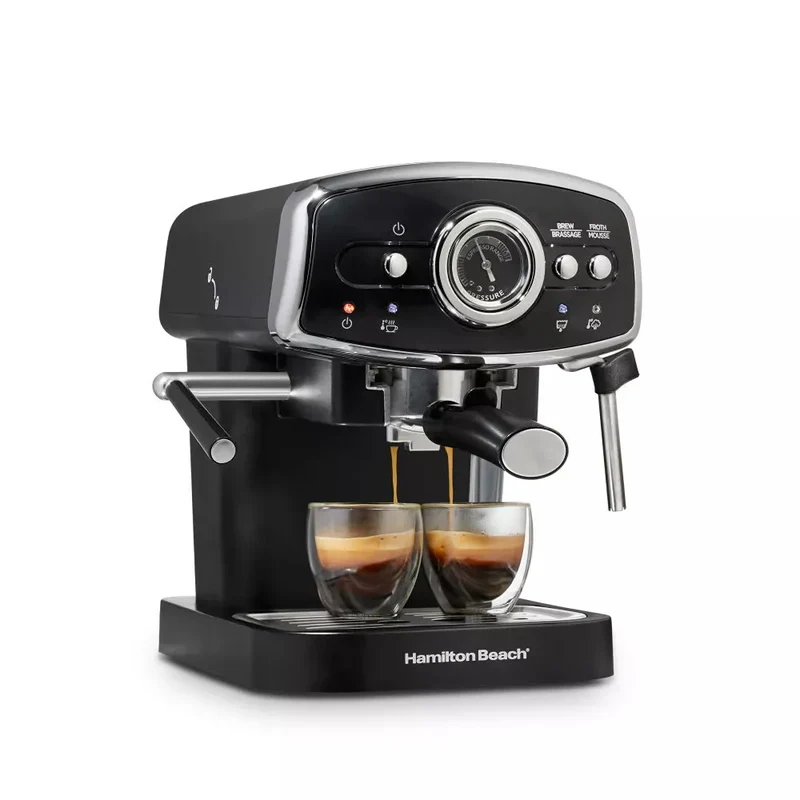 Retro Slide Espresso Machine 40730: Electric Coffee Maker, 1050W, Hand Wash, 15-Cup Capacity, Black