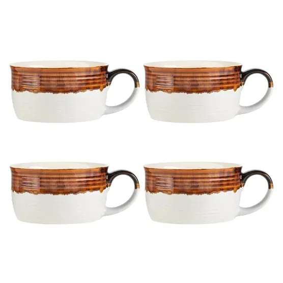 Set of 4 Oversized Mugs - White