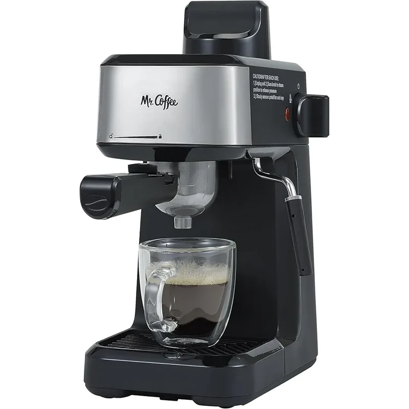 4-Shot Steam Espresso Cappuccino and Latte Maker with Stainless Steel Frothing Pitcher