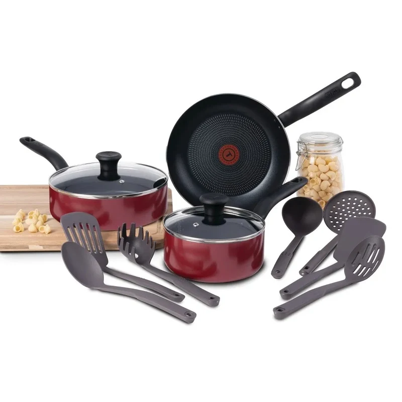 12pc Simply Cook Nonstick Cookware Set - Red