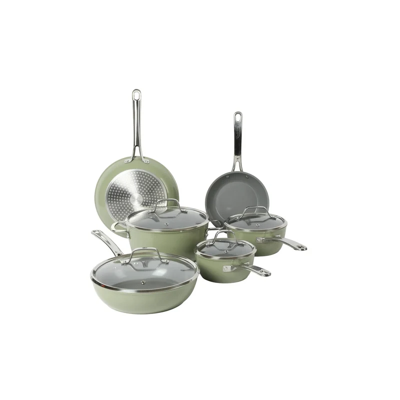 10pc Titanium Ceramic Nonstick Aluminum Set - Green