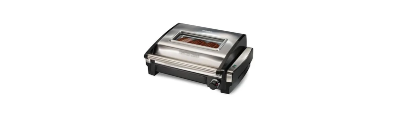 Searing Grill with Glass: Indoor Nonstick Grill, Dishwasher-Safe Parts, 1200W, Black