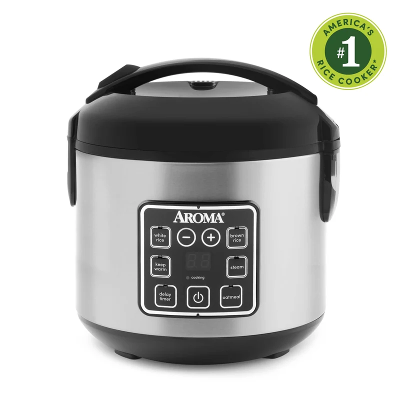 Digital Rice Cooker & Food Steamer - Silver
