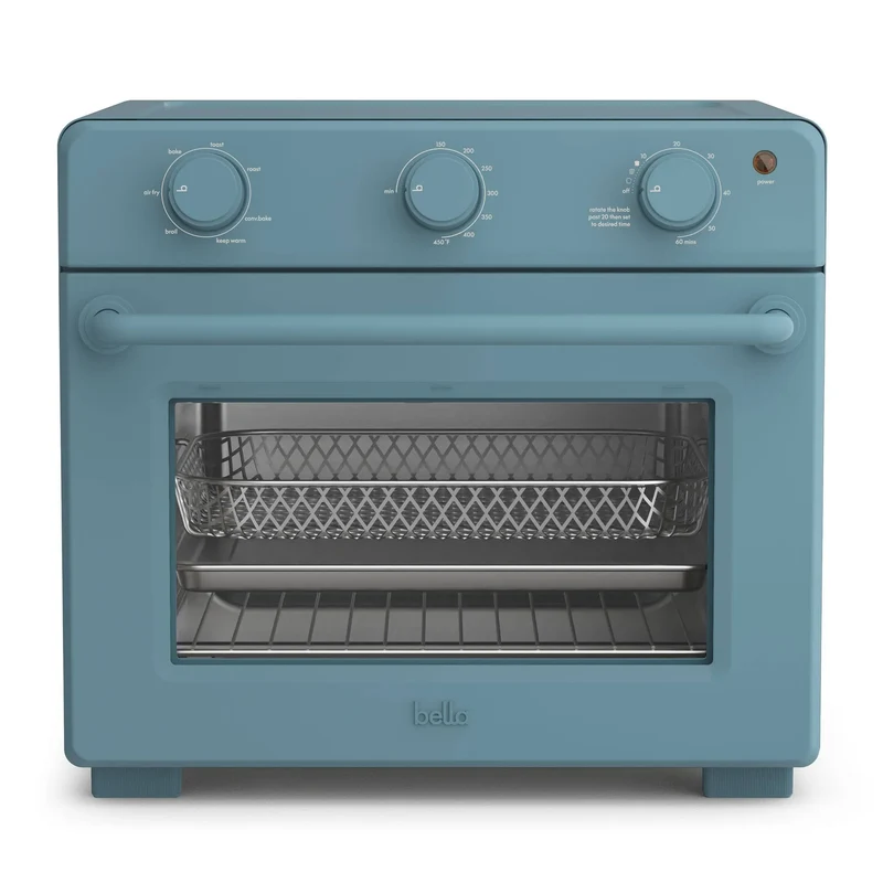 Bella Air Fryer Toaster Oven: 12-Qt Capacity, 1700W, Aluminum, Includes Baking Pan & Air Fry Basket, Blue