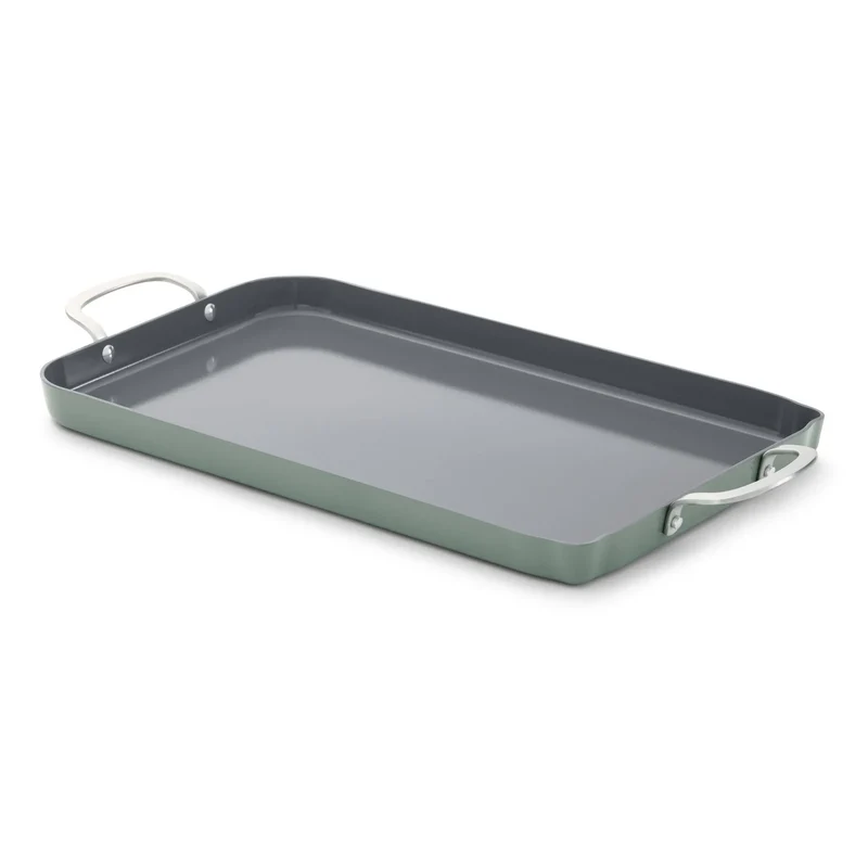 Ceramic Double Griddle Silver \