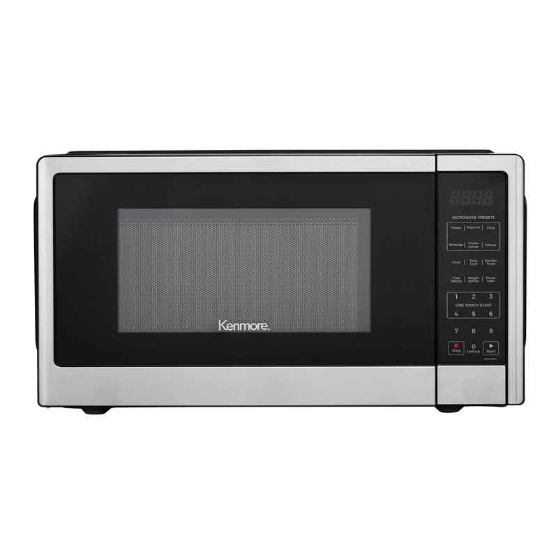 1000W Countertop Microwave Oven - Stainless Steel, 1.1 Cu Ft, Child Lock, 6 One-Touch Settings, 10 Power Levels
