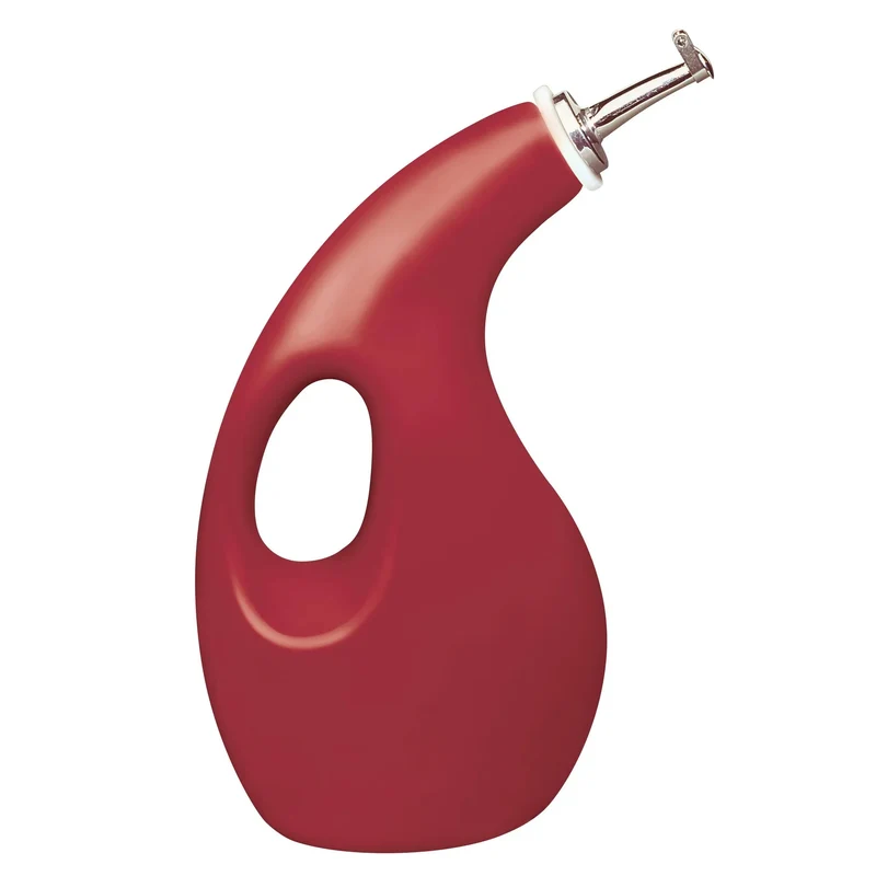 Stoneware Olive Oil Dispenser Bottle - Red