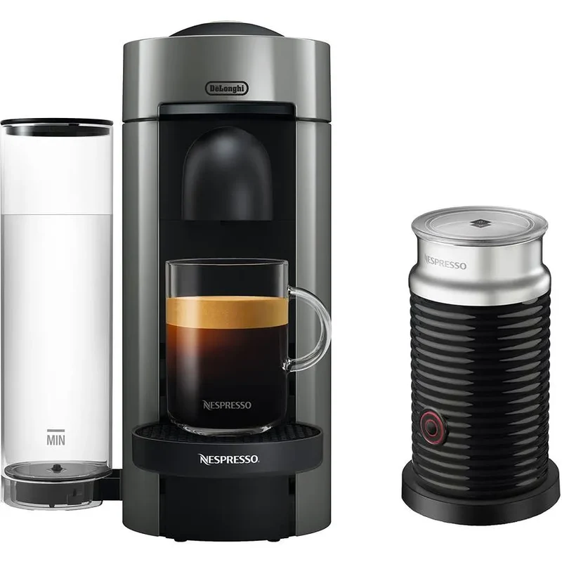 Coffee and Espresso Machine with Aeroccino - Gray