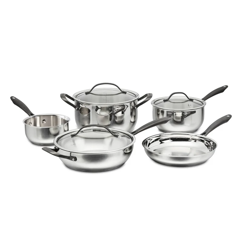 8pc Stainless Steel Cookware Set - Silver