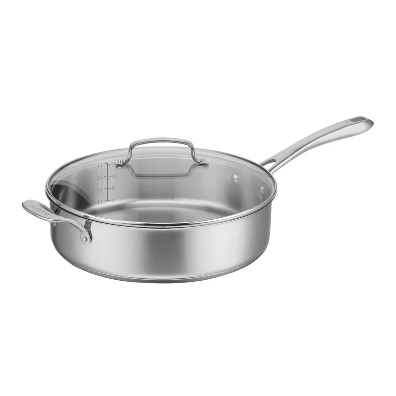 Classic Stainless 5.5qt Saute Pan with Helper Handle and Cover