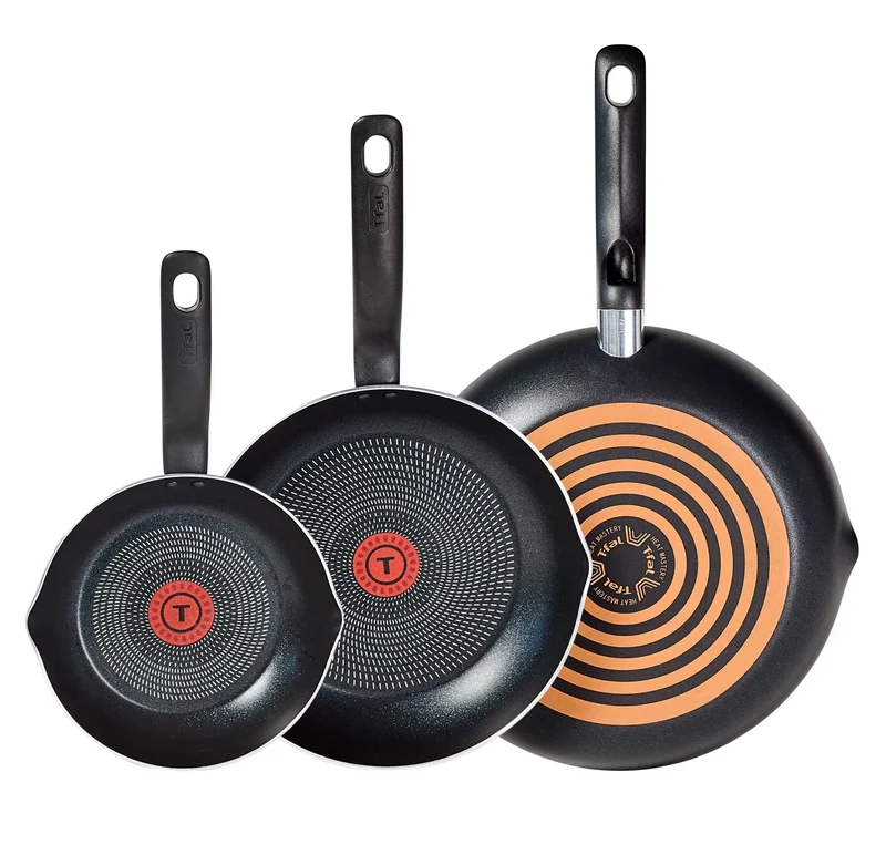 Simply Cook 3pc (8", 10.5" and 12") Nonstick Fry Pan Set - Black