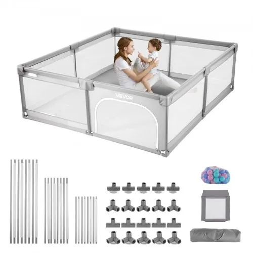 Large Baby Playpen - Gray