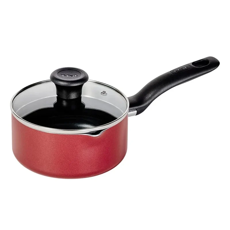 Simply Cook 1.5qt Nonstick Sauce Pan with Lid Red
