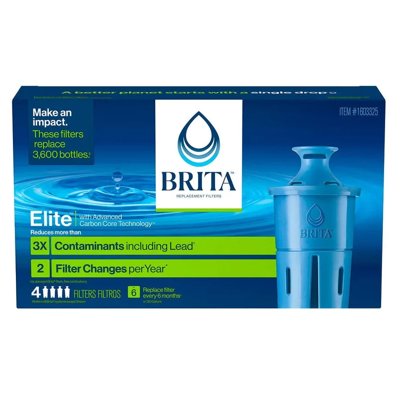 Replacement Water Filters for Pitchers and Dispensers - 4 Pack