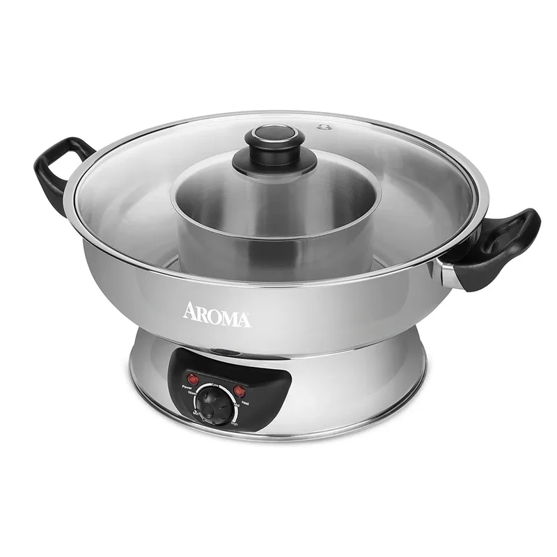Electric Shabu Shabu Hot Pot - Silver