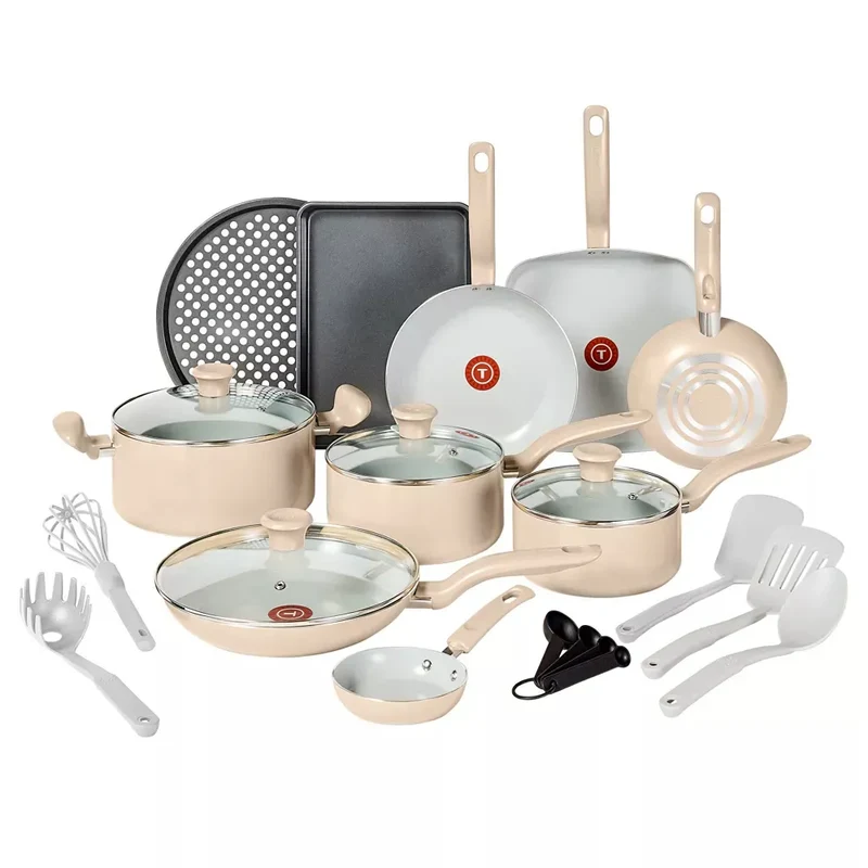 Simply Cook 20pc Ceramic Nonstick Cookware Set - Beige