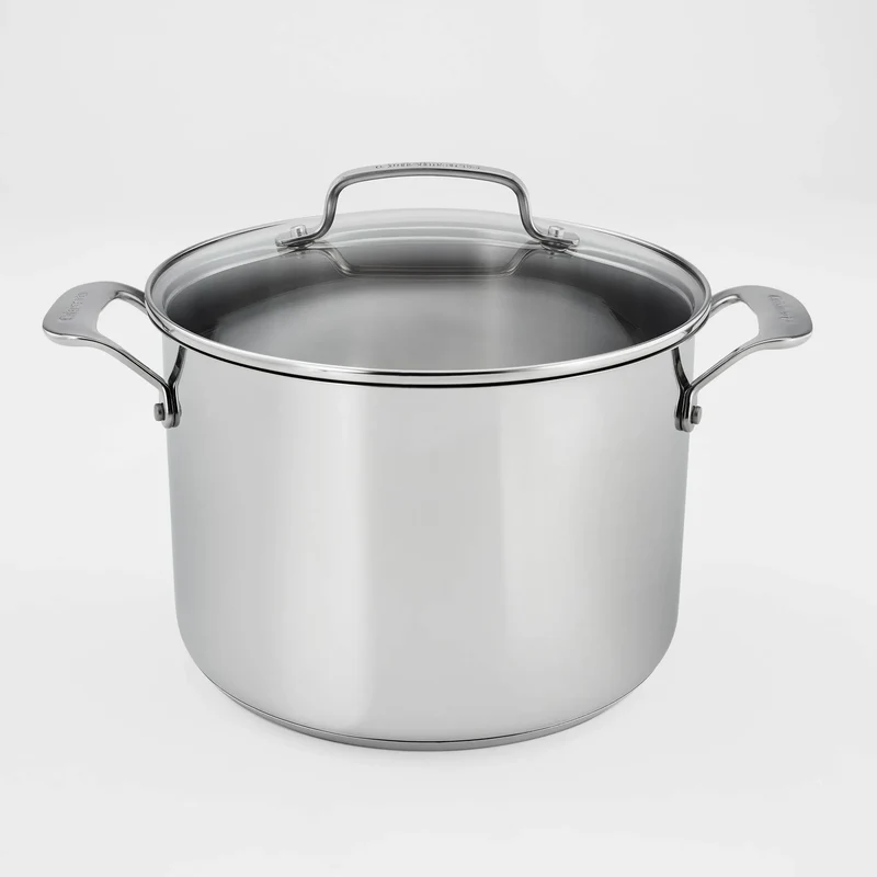 8qt Stainless Steel Stock Pot - Silver