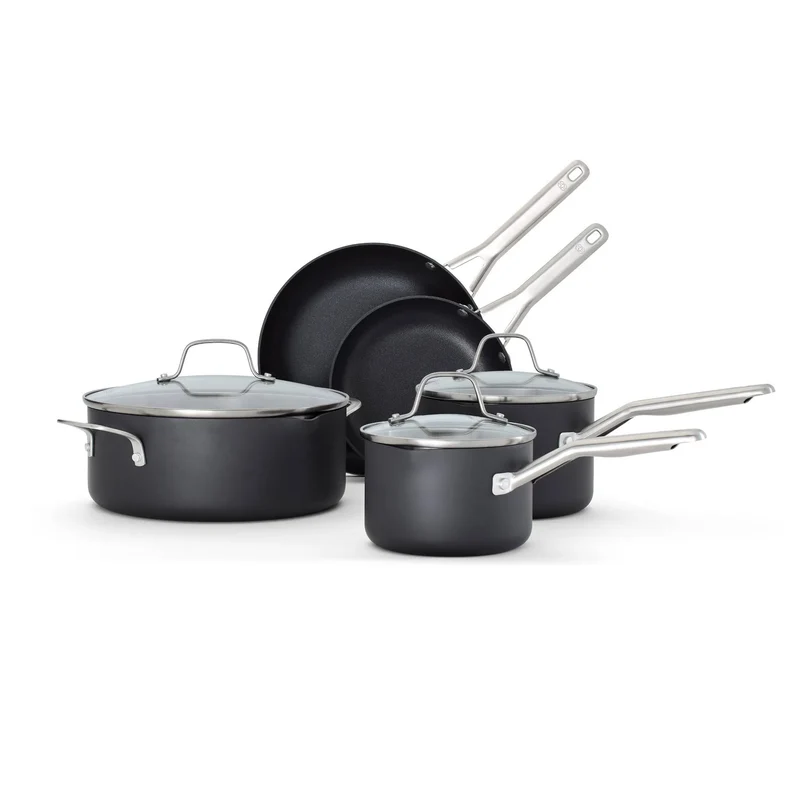 8-Piece Nonstick Cookware Set - Black