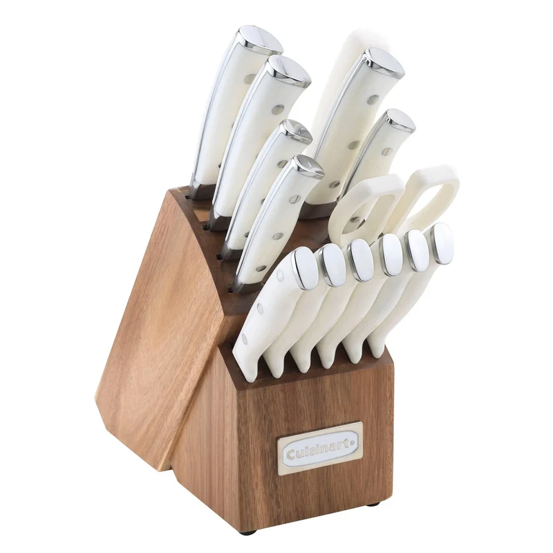 Classic 15pc Knife Block Set - White