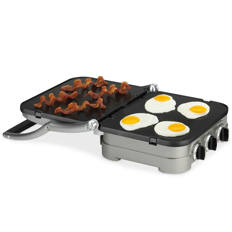 5-in-1 Indoor Grill and Panini Press - Brushed Stainless