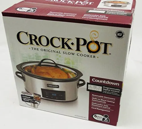 6-Quart Countdown Programmable Oval Slow Cooker - Stainless Steel