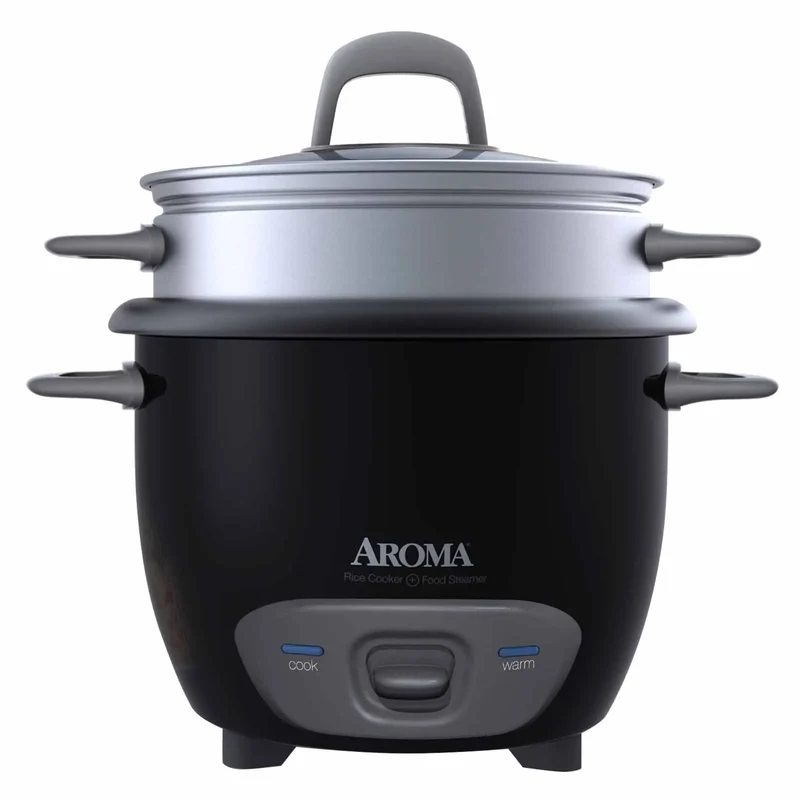 Aroma 6-Cup Rice & Grain Cooker - ARC-743-1NGB, Black