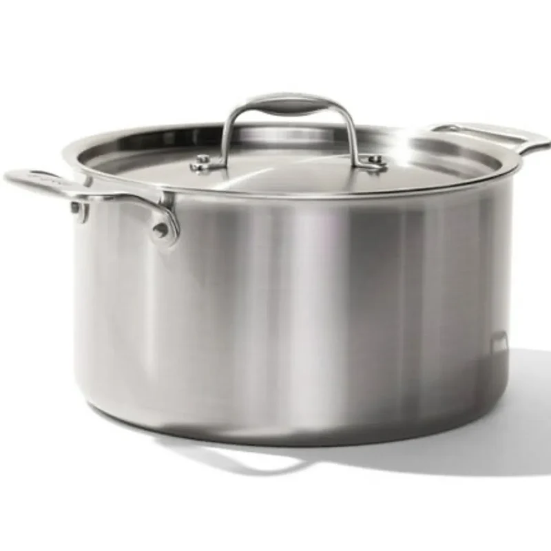 8 Quart Stainless Steel Stock Pot With Lid - Induction Compatible