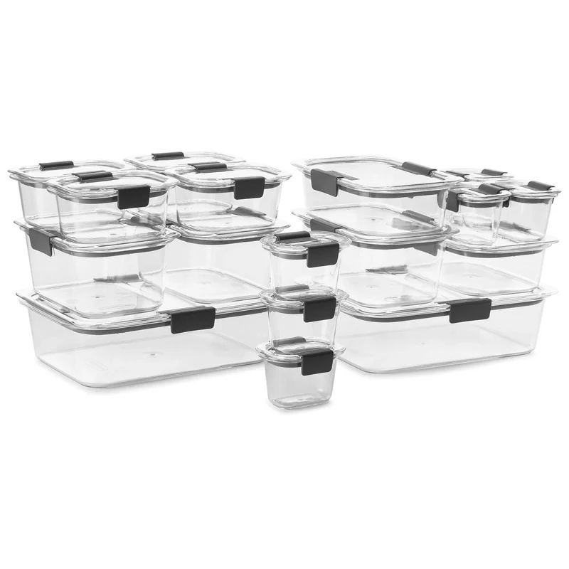 Brilliance 36pc Plastic Food Storage Container Set: Clear, Microwave & Freezer Safe, Dishwasher Safe, Lifetime Warranty