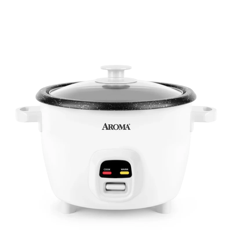 Aroma 20-Cup Rice & Grain Cooker with Granite Coating - White