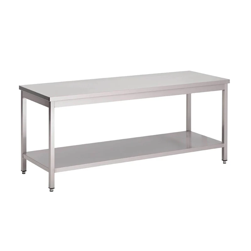 Table inox avec étagère basse Gastro M 700 x 700 x 890mm