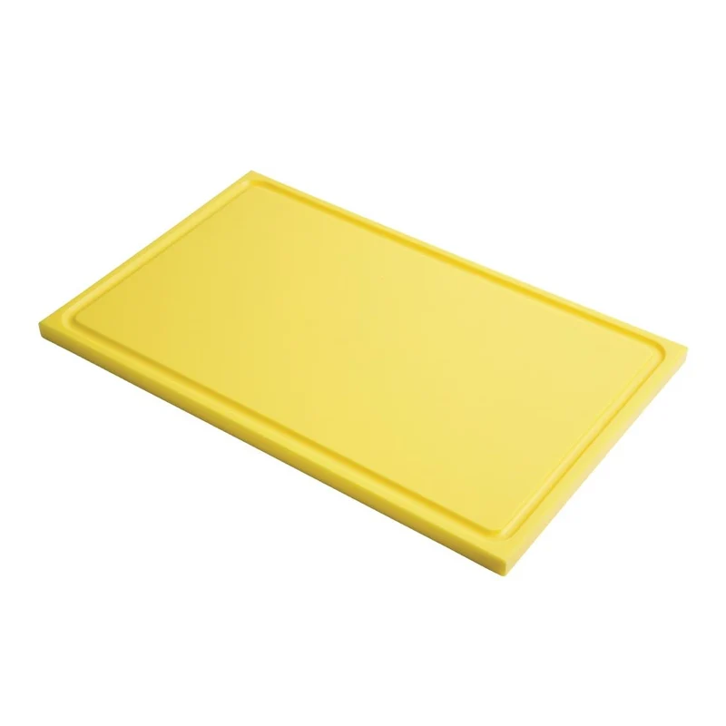 Planche à découper avec rigole GN1/1 en polyéthylène haute densité Gastro M jaune