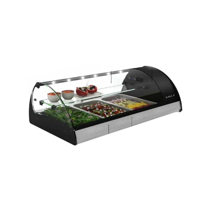 Vitrine réfrigérée à poser 3 GN 1/1 + étagère neutre - 1210