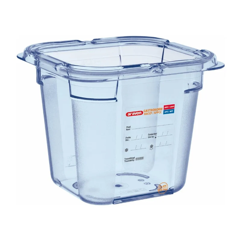 Boîte hermétique bleue en ABS sans BPA Araven GN1/6 150mm