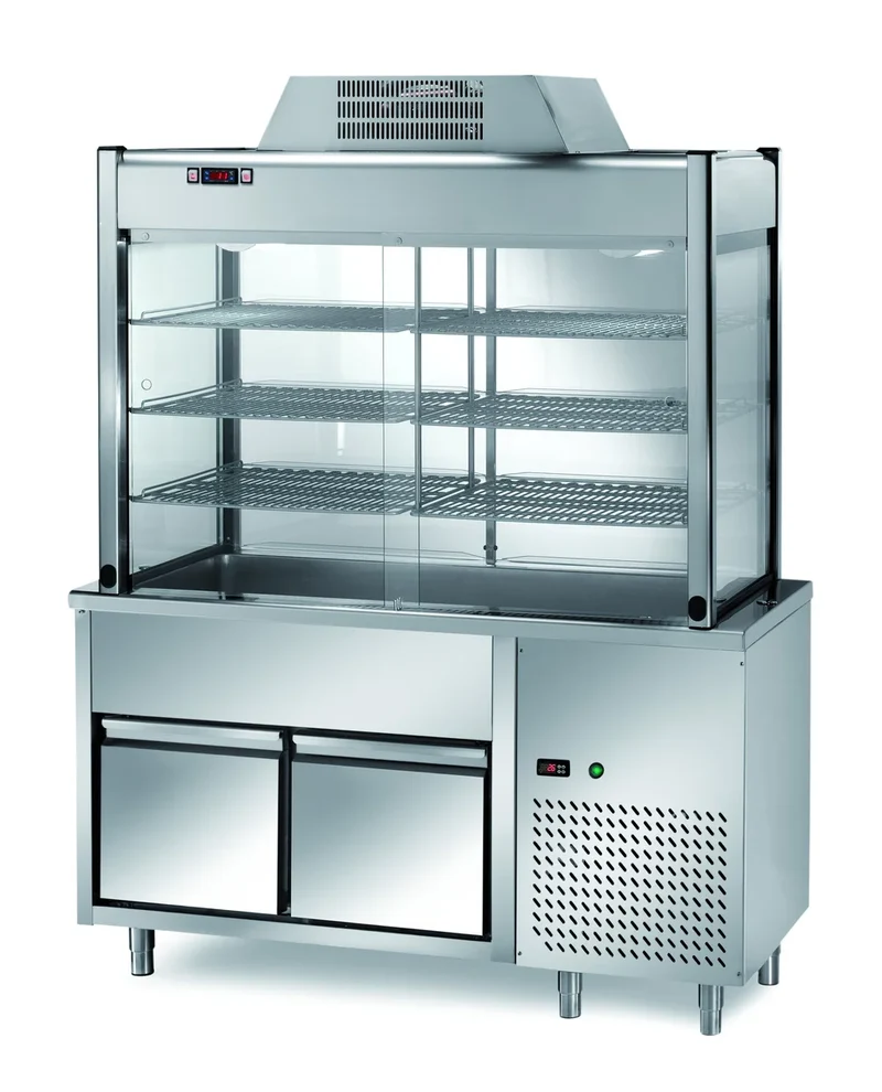 Vitrine réfrigérée en libre-service PROFI avec deux tiroirs 1200x700x2000 - 3x GN 1/1
