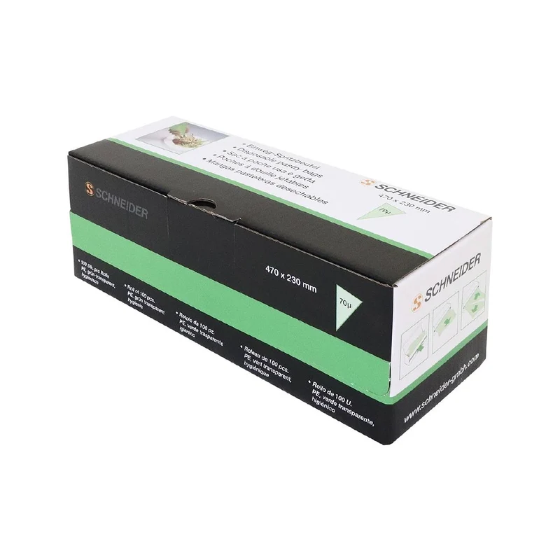 Poches à douilles jetables Schneider vertes 470mm (lot de 100)