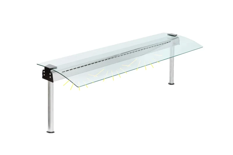 Écran de protection anti-postillons 3 GN1/1 verre courbé d’un seul côté - Lampe halogène