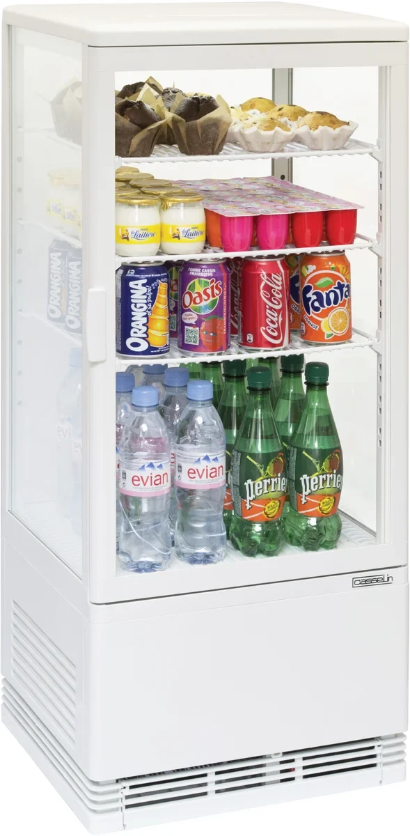Mini vitrine réfrigérée positive 78 L Blanc