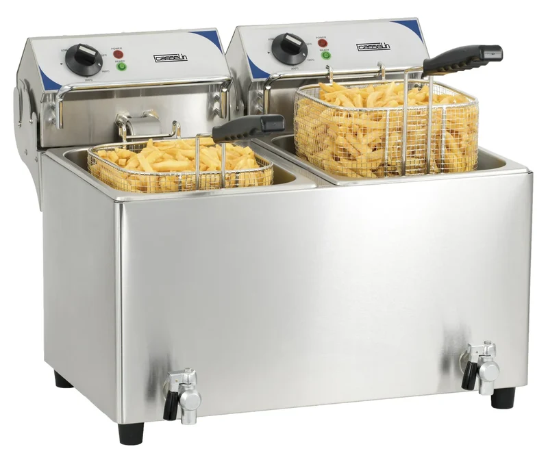 Friteuse Casselin 2 x 7L avec robinet de vidange (CFEV72B)