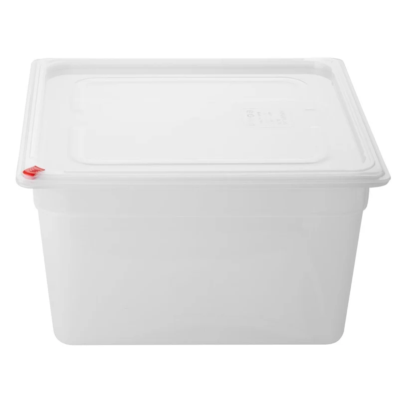 Bacs PP Hygiplas Click GN 2/3 avec couvercles et 7 clips de couleur 200mm 16,1L (lot de 4)
