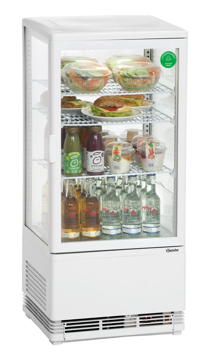 Bartscher Mini-vitrine réfrigérée 78L, blanc