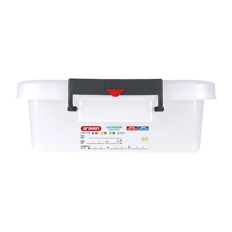 Conteneur alimentaire en polypropylène avec clips de couleur Araven 30L