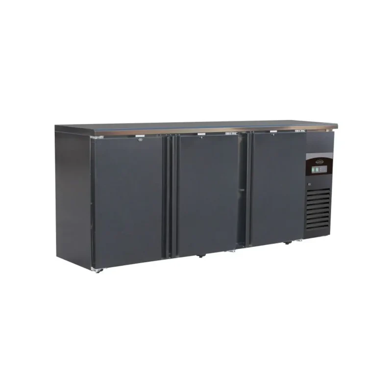 Arrière bar noir réfrigéré 3 portes pleines 537L