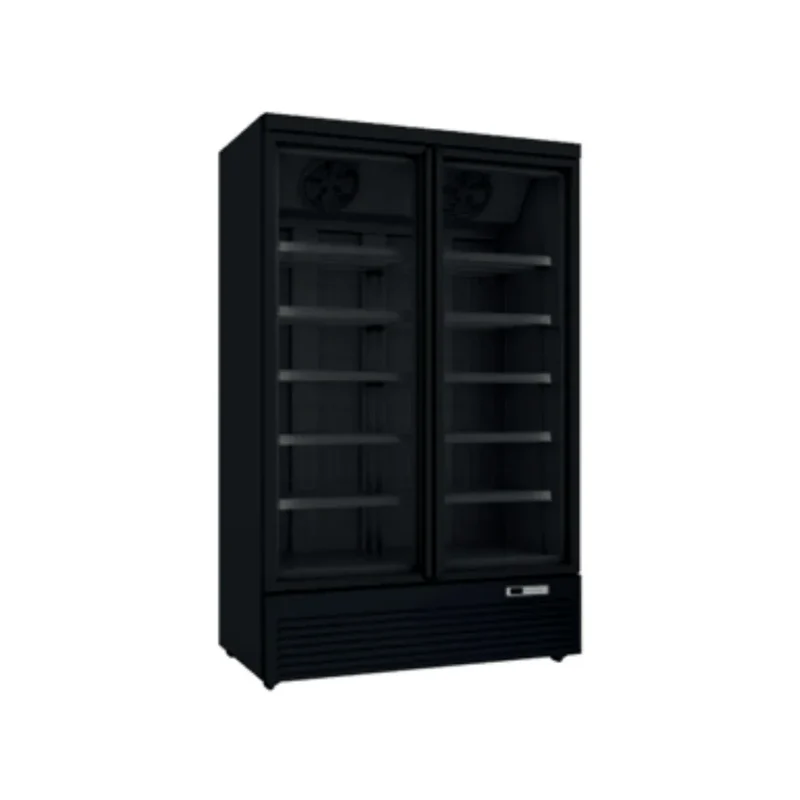 Vitrine congélateur noir négative 2 portes - 1006L