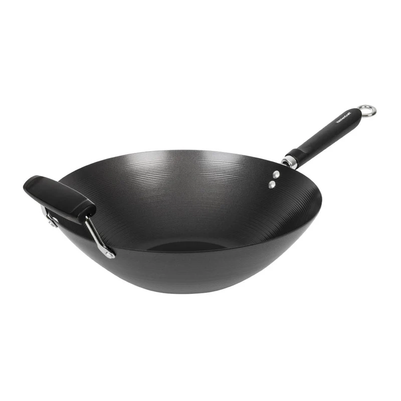 Wok antiadhésif fond plat 356mm