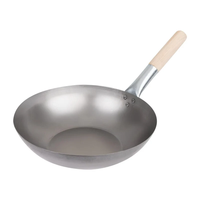 Wok en acier doux Vogue 330mm