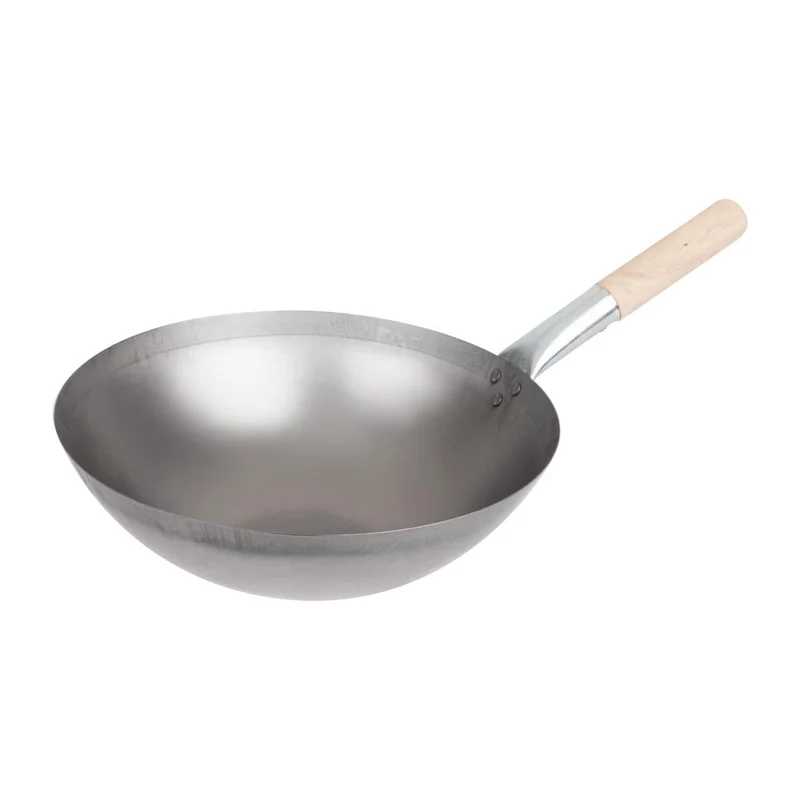 Wok conique en acier doux Vogue 356mm