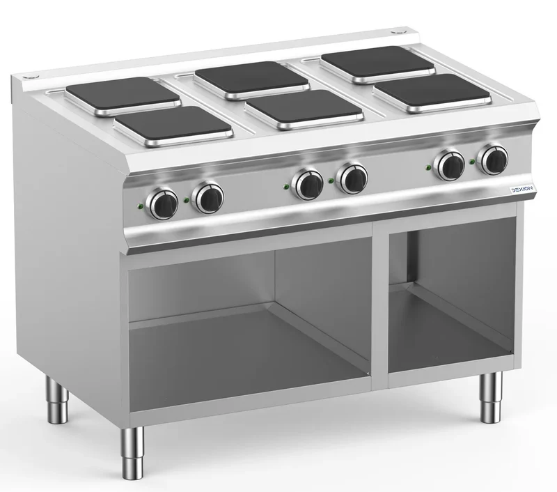 Cuisinière électrique Dexion Lux 700 - 110/70 - 6 plaques carrées - 15,6 kW