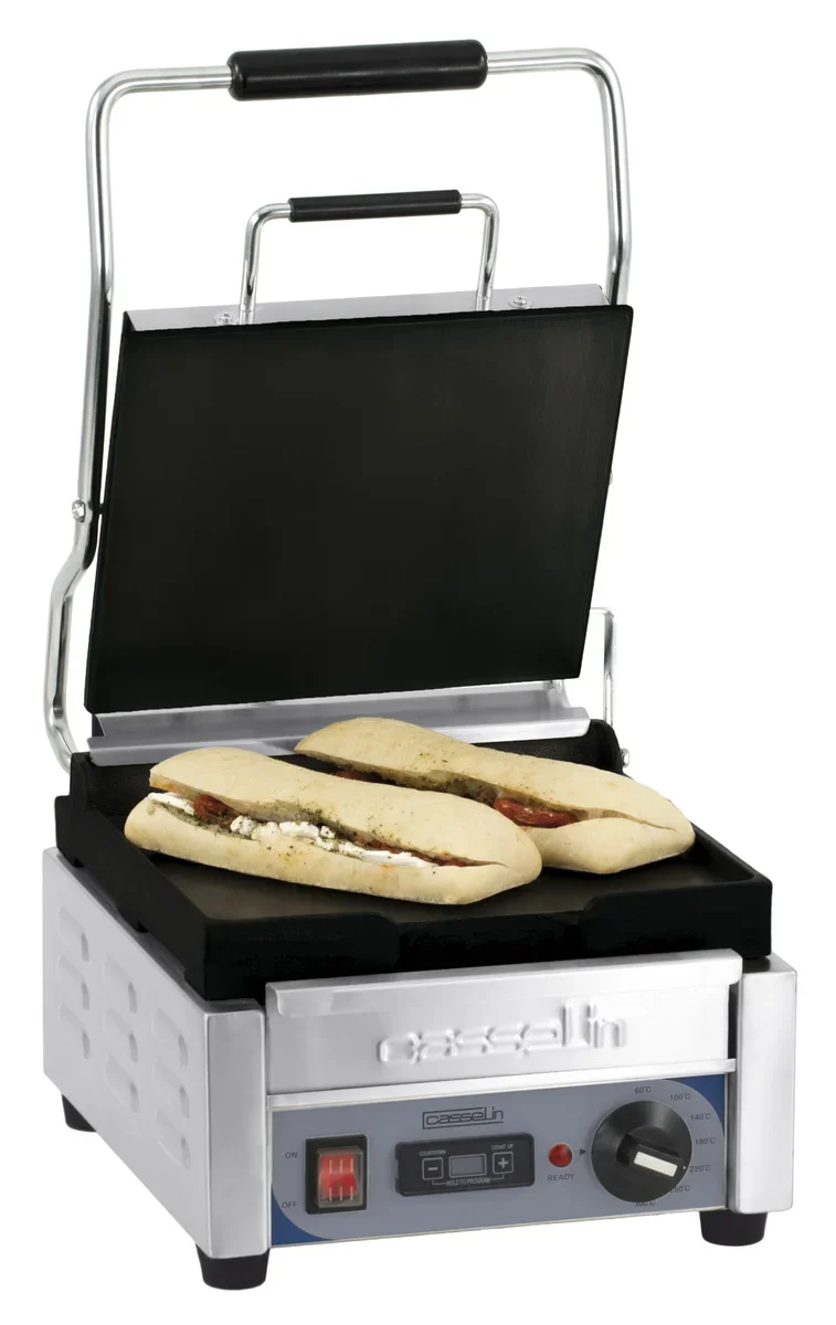 Grill à contact / grill à panini Petit Premium lisse - Lisse avec minuteur